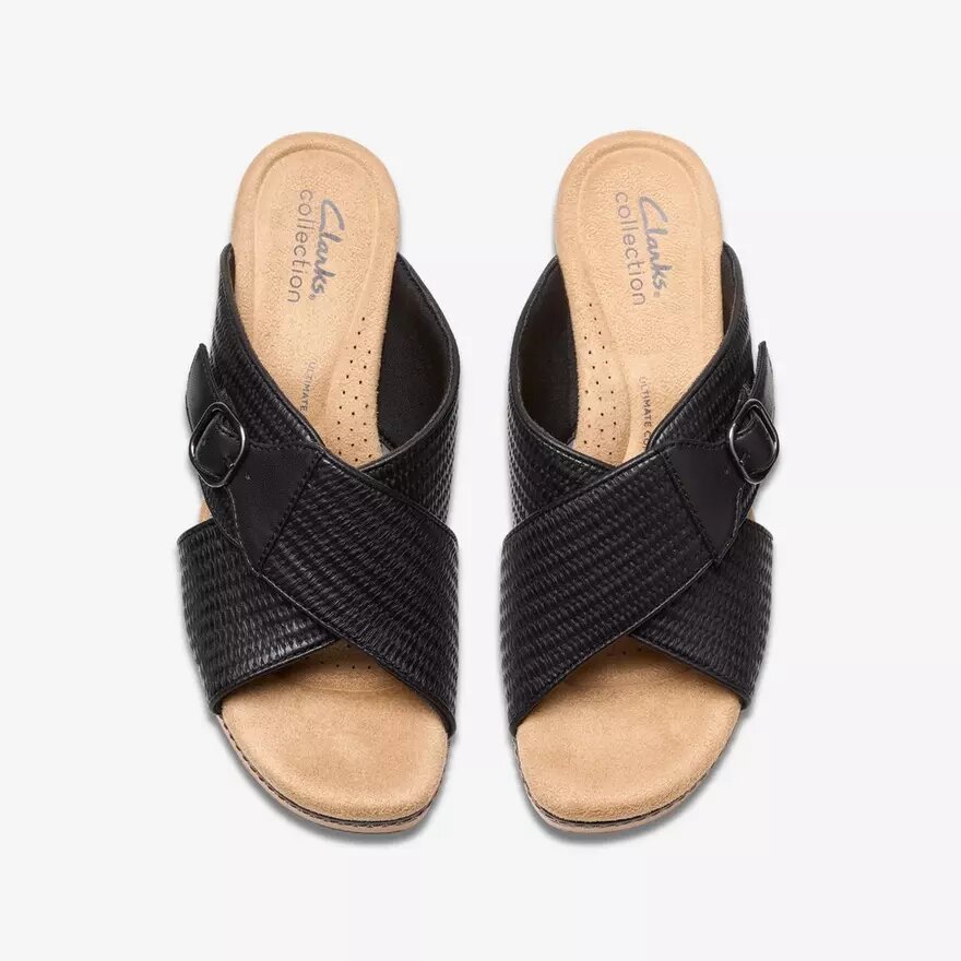 Sandales compensées Seannah Nora noires pour femme Sandales compensées Seannah Nora noires pour femme