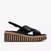 Sandales compensées Tessiah Cross2 noires pour femme