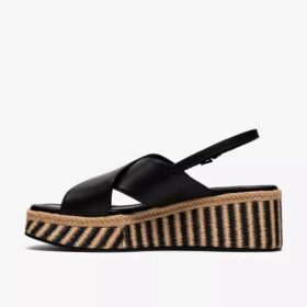 Sandales compensées Tessiah Cross2 noires pour femme