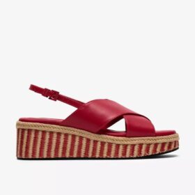 Sandales compensées Tessiah Cross2 roses pour femme