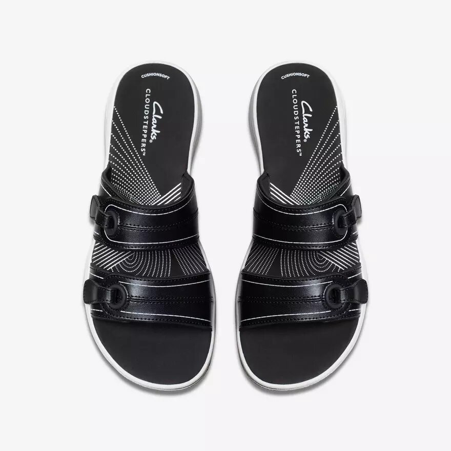 Sandales glissantes Cloudsteppers™ Breeze Maye noires pour femme Sandales glissantes Cloudsteppers™ Breeze Maye noires pour femme