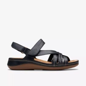 Sandales à lanières Cecily Strap noires pour femme