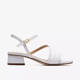 Sandales à lanières en cuir blanc Serina35 pour femme