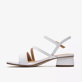 Sandales à lanières en cuir blanc Serina35 pour femme