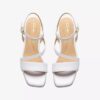 Sandales à lanières en cuir blanc Serina35 pour femme