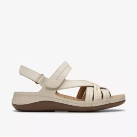Sandales à lanières en cuir crème « Cecily Strap » pour femme