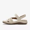 Sandales à lanières en cuir crème « Cecily Strap » pour femme Sandales à lanières en cuir crème « Cecily Strap » pour femme