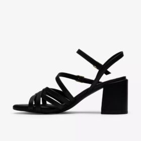Sandales à lanières Ezoria pour femme en cuir noir