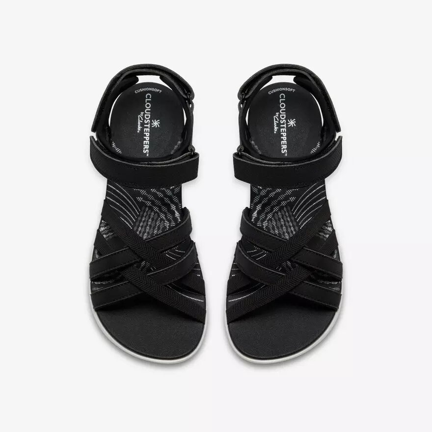 Sandales à lanières Mira Shore noires pour femme Sandales à lanières Mira Shore noires pour femme