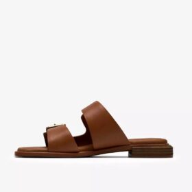 Sandales plates Ariany Bay en cuir beige pour femme