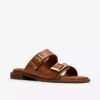 Sandales plates Ariany Bay en cuir beige pour femme Sandales plates Ariany Bay en cuir beige pour femme