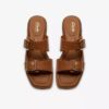 Sandales plates Ariany Bay en cuir beige pour femme Sandales plates Ariany Bay en cuir beige pour femme