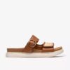 Sandales plates Arwell Step en cuir beige pour femme Sandales plates Arwell Step en cuir beige pour femme