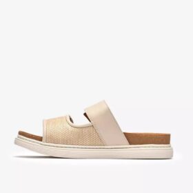Sandales plates Arwell Step en cuir crème pour femme