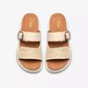 Sandales plates Arwell Step en cuir crème pour femme Sandales plates Arwell Step en cuir crème pour femme