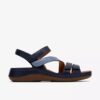 Sandales plates Cecily Mix bleues pour femme Sandales plates Cecily Mix bleues pour femme