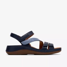 Sandales plates Cecily Mix bleues pour femme