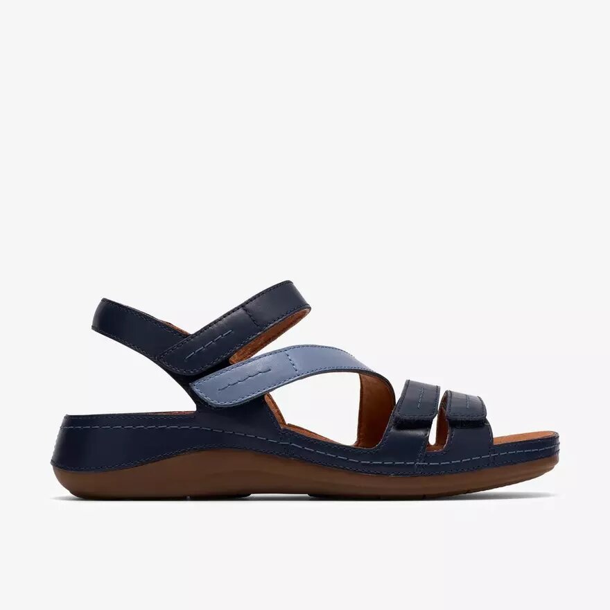 Sandales plates Cecily Mix bleues pour femme Sandales plates Cecily Mix bleues pour femme