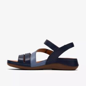 Sandales plates Cecily Mix bleues pour femme