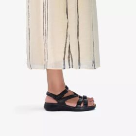 Sandales plates Cecily Mix pour femme, combinaison noire