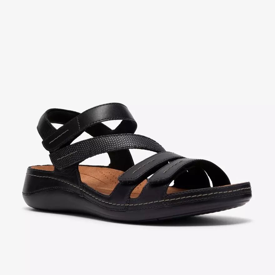 Sandales plates Cecily Mix pour femme, combinaison noire Sandales plates Cecily Mix pour femme, combinaison noire