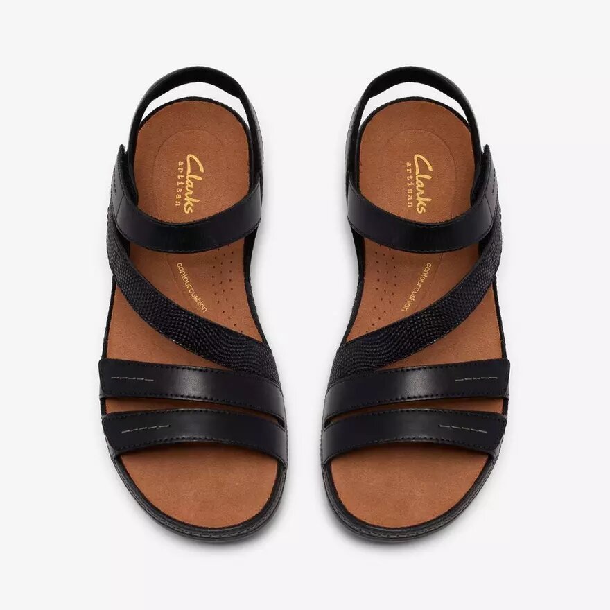 Sandales plates Cecily Mix pour femme, combinaison noire Sandales plates Cecily Mix pour femme, combinaison noire