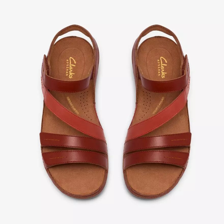 Sandales plates Cecily Mix pour femme, combinaison orange brûlé Sandales plates Cecily Mix pour femme, combinaison orange brûlé