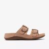 Sandales plates Cecily Step en nubuck beige pour femme Sandales plates Cecily Step en nubuck beige pour femme