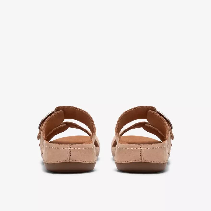 Sandales plates Cecily Step en nubuck beige pour femme Sandales plates Cecily Step en nubuck beige pour femme