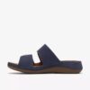 Sandales plates Cecily Step en nubuck bleu marine pour femme Sandales plates Cecily Step en nubuck bleu marine pour femme