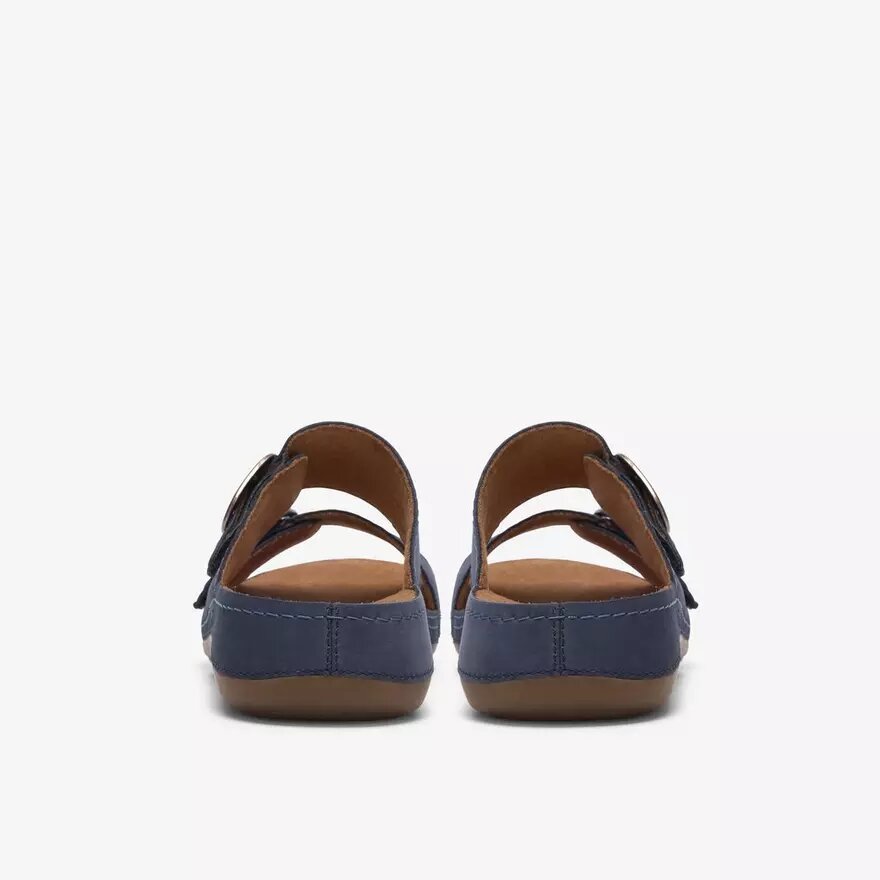Sandales plates Cecily Step en nubuck bleu marine pour femme Sandales plates Cecily Step en nubuck bleu marine pour femme