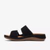 Sandales plates Cecily Step en nubuck noir pour femme Sandales plates Cecily Step en nubuck noir pour femme