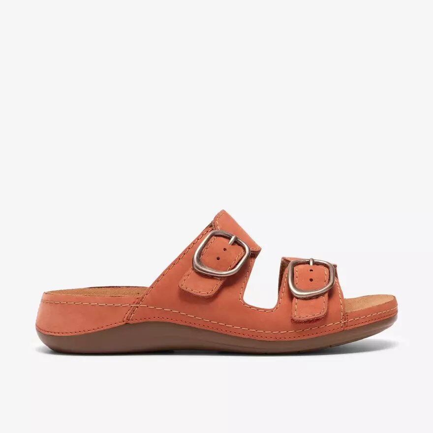 Sandales plates Cecily Step pour femme, couleur orange brûlé Sandales plates Cecily Step pour femme, couleur orange brûlé