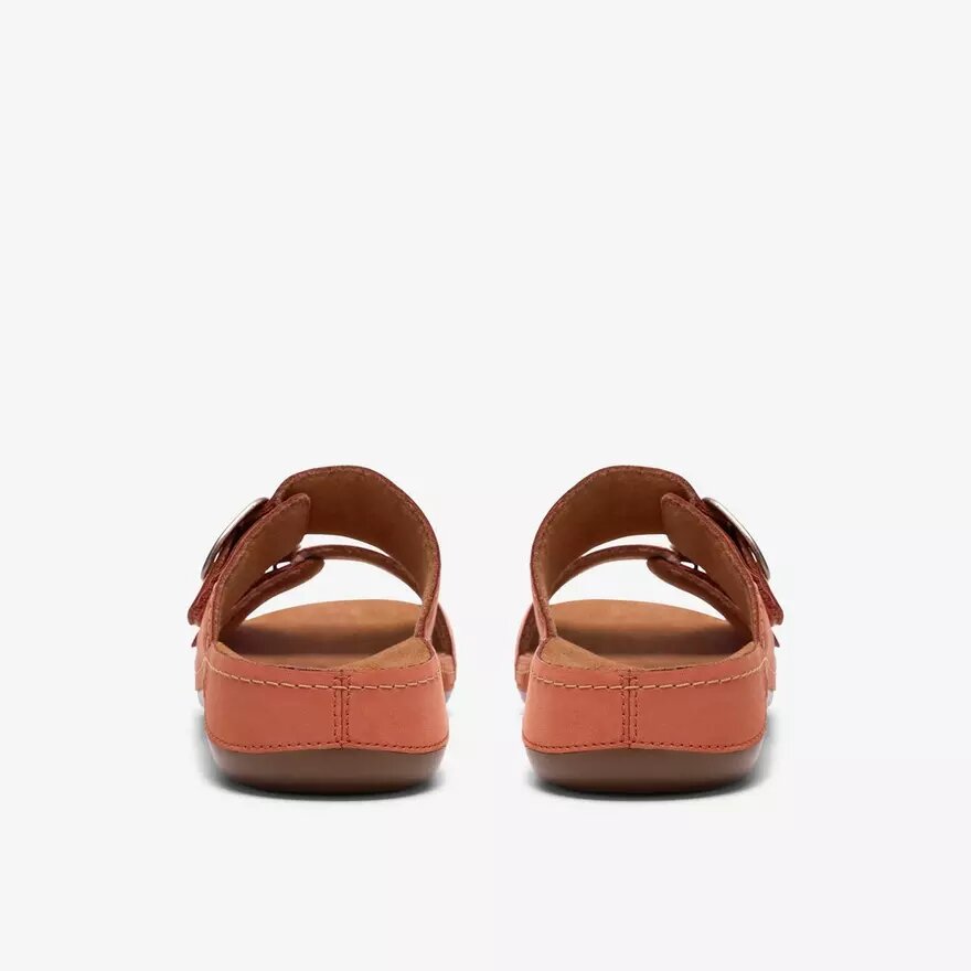 Sandales plates Cecily Step pour femme, couleur orange brûlé Sandales plates Cecily Step pour femme, couleur orange brûlé