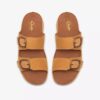 Sandales plates Cecily Step pour femme en nubuck ocre clair Sandales plates Cecily Step pour femme en nubuck ocre clair