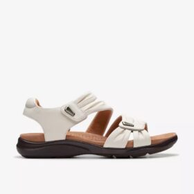 Sandales plates en cuir blanc cassé Kitly Ave pour femme