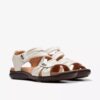 Sandales plates en cuir blanc cassé Kitly Ave pour femme Sandales plates en cuir blanc cassé Kitly Ave pour femme