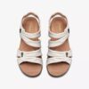 Sandales plates en cuir blanc cassé Kitly Ave pour femme Sandales plates en cuir blanc cassé Kitly Ave pour femme