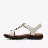 Sandales plates en cuir blanc Kitly Gem pour femme Sandales plates en cuir blanc Kitly Gem pour femme