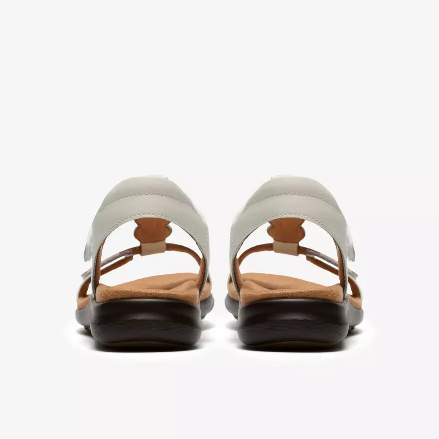 Sandales plates en cuir blanc Kitly Gem pour femme Sandales plates en cuir blanc Kitly Gem pour femme