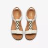 Sandales plates en cuir blanc Kitly Gem pour femme Sandales plates en cuir blanc Kitly Gem pour femme