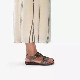 Sandales plates en cuir « Kitly Ave » couleur bronze pour femme