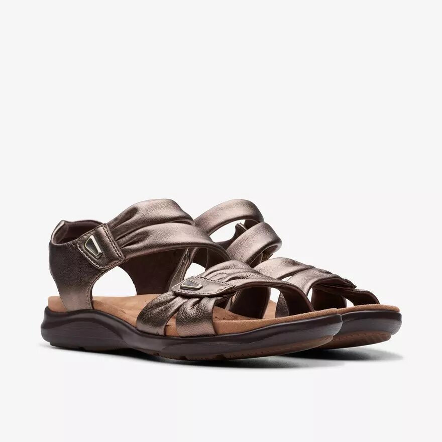 Sandales plates en cuir « Kitly Ave » couleur bronze pour femme Sandales plates en cuir « Kitly Ave » couleur bronze pour femme