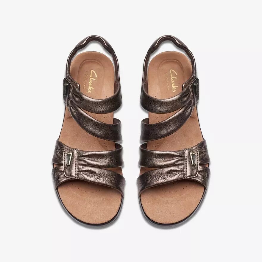Sandales plates en cuir « Kitly Ave » couleur bronze pour femme Sandales plates en cuir « Kitly Ave » couleur bronze pour femme