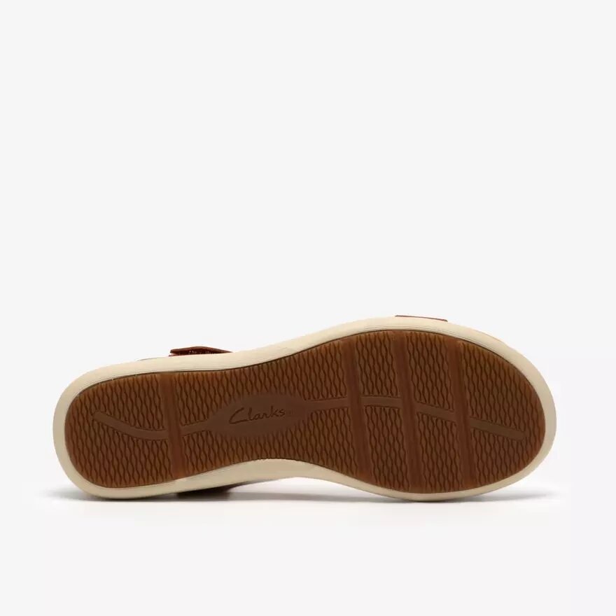 Sandales plates en cuir Kitly Gem pour femme, couleur orange brûlé Sandales plates en cuir Kitly Gem pour femme, couleur orange brûlé