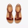 Sandales plates en cuir Kitly Gem pour femme, couleur orange brûlé Sandales plates en cuir Kitly Gem pour femme, couleur orange brûlé