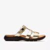 Sandales plates en cuir « Kitly Pearl » champagne pour femme Sandales plates en cuir « Kitly Pearl » champagne pour femme