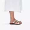 Sandales plates en cuir « Kitly Pearl » champagne pour femme Sandales plates en cuir « Kitly Pearl » champagne pour femme
