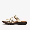 Sandales plates en cuir « Kitly Pearl » champagne pour femme Sandales plates en cuir « Kitly Pearl » champagne pour femme
