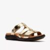 Sandales plates en cuir « Kitly Pearl » champagne pour femme Sandales plates en cuir « Kitly Pearl » champagne pour femme